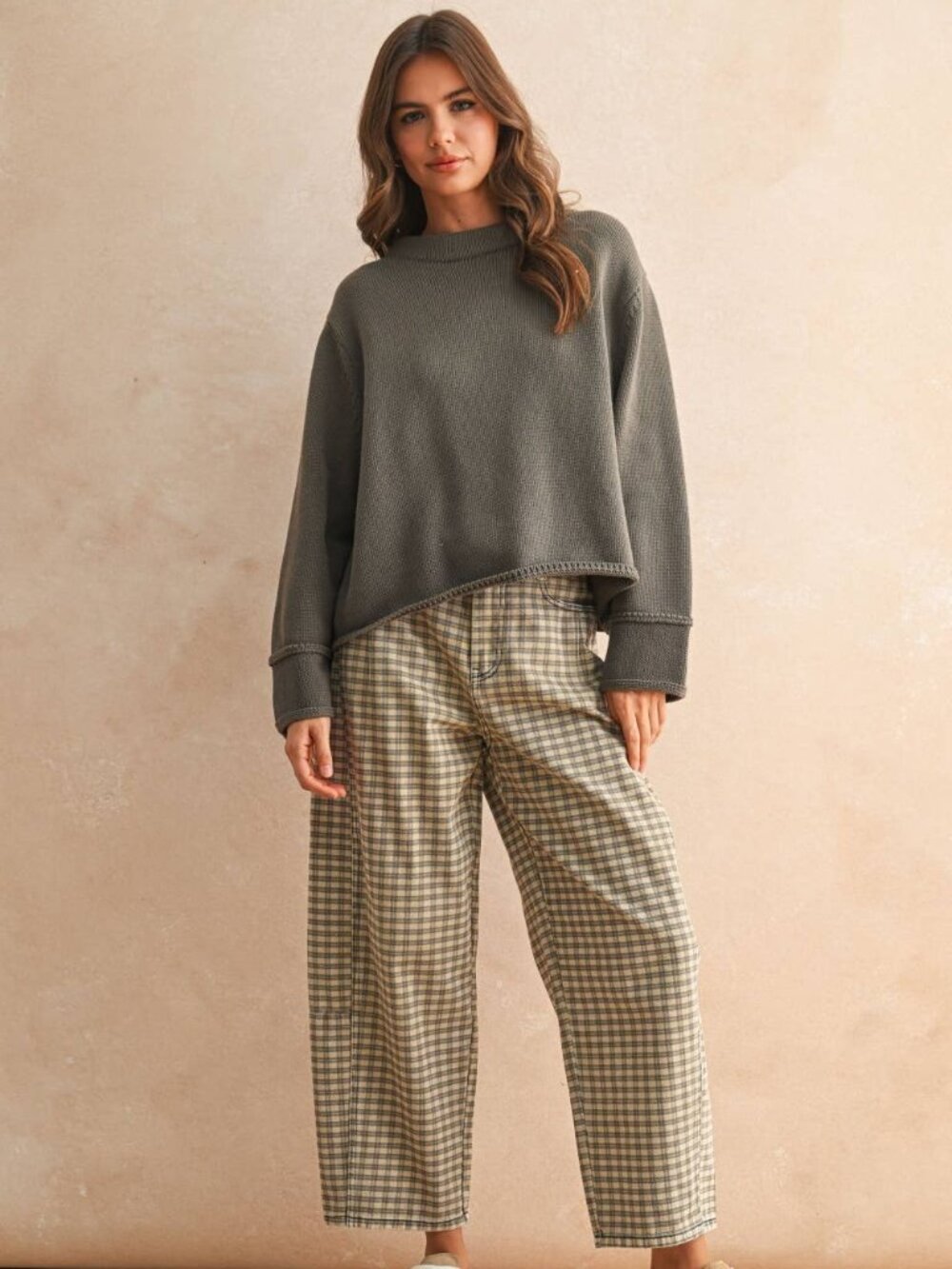 Olive Mock Neck Sweater